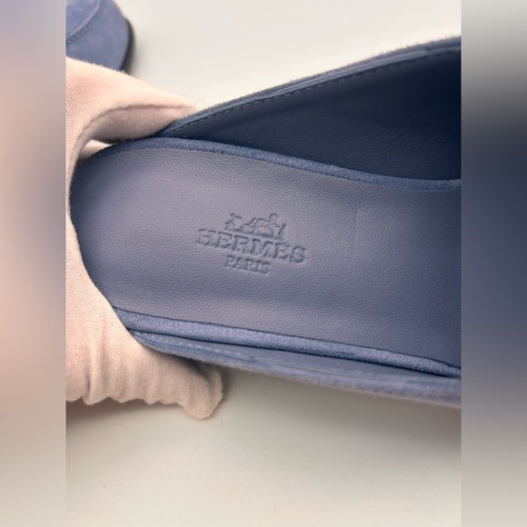 Hermès Iota Mule New In Box Blue Ciel Size 37 - Picture 14 of 16